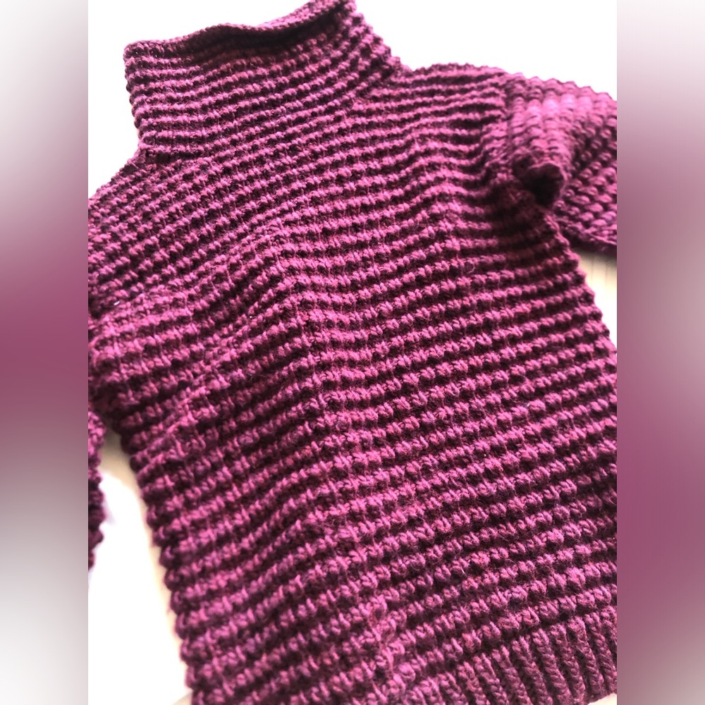 Ribbed Hand Knit Mock Neck Sweater - Picture 8 of 8
